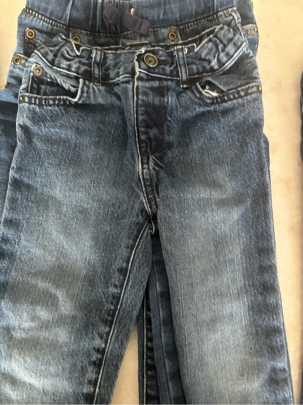 The Children's Place Blue Denim & Black Pull-On Jeans Set